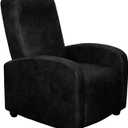 4 x ANARACHON Recliner Chair Covers Leather Look Recliner Cover 4-Piece Slipcovers for Small Reclining Chair Furniture Protector for Kids Dogs Pets Spandex Fabric Washable (1 Small Seater, 02 Black)