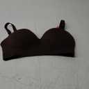 Popilush Bras for Women No Underwire Supportive Push Up Bralettes Wireless Full Coverage Plus Size T-Shirt Bra (X-Large, Dark Brown)