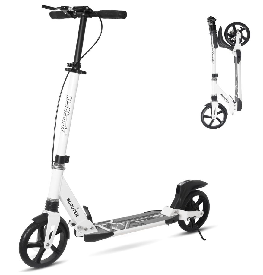 Nattork Scooter for Kids Teens and Adult Max Load 240LBS- Adjustable Height Folding Scooter with Large Sturdy Wheels Smooth Ride, Lightweight, Commuter Adult Scooters with Disc Brake,Shock Absorption