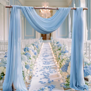 Draping Fabric, 28' ft x 5' ft Blue Drapes, Wedding Arch Decor, Backdrop & Ceiling Decor  