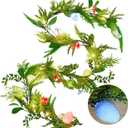 LOMIMOS 6.7FT Easter Lighted Garland,Artificial Spring Vine Branche with Easter Egg Berries Flower for Mantle Fireplace Home Table Party Decoration