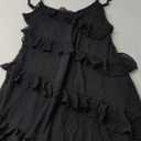 HOCILLE Women's Sexy V Neck Backless Bodycon Spaghetti Strap Elegant Ruffle Maxi Cocktail Party Dresses, X-Large, Black