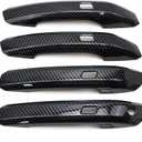 Dreamseek 4Pcs Door Handle Decoration Cover Compatible with Audi Q5 SQ5 2018-2023, A4 A5 2017-2023 Allroad Sportback Cabriolet Carbon Fiber Style with Smart Keyhole