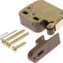 The Hillman Group 59280 Polished Brass Mini-Latch with Catch, 2-Pack