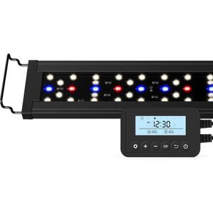 NICREW SkyLED Plus Aquarium Plant Light, Freshwater Fish Tank Light with Ramp Up and Dim Down, Spectrum Adjustable and Lighting Schedule Programmable with Controller, 12-18 Inches, 11 Watts