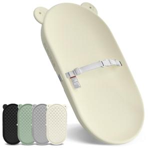 Baby Changing Pad, EVA Waterproof Non-Slip Changing Table Pad with Adjustable Strap for Dresser Changing Table Nursery, Portable Diaper Changing Pad, Oat
