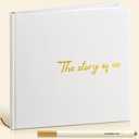 Colarr Hardcover Couples Scrapbook 144 Pages 8.7 x 8.7" Couples Photo Album Scrapbook Journal for 1 Year Wedding Memory Anniversary Photo Book Gift with 2 Markers(White)