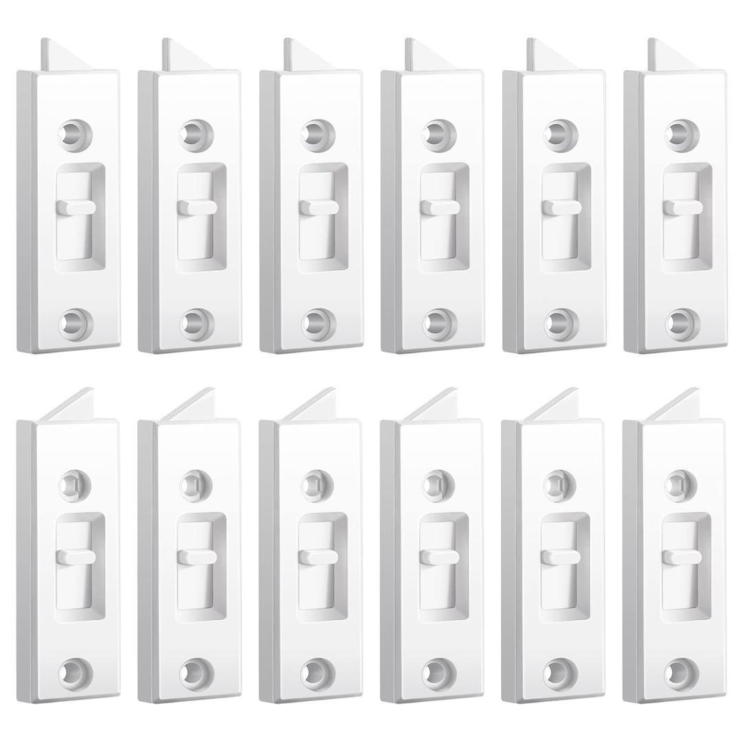 Window Latch Locks Window Parts and Hardware Tilt Latch Plastic Construction, Spring Loaded, 2 Inch Hole Center Spacing Sliding Lock Replacement(12 Pieces)