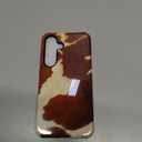 Compatible for Samsung Galaxy A15 5G Case, 2 Layer Hard Shell Silicone Cover 2 in 1 Shockproof Protective Phone Case,Cute Western Cowhide Brown Animal Skin Pattern