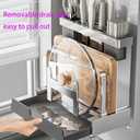 Multifunctional Cutting Board, Knife Drying Rack Kitchen Countertop Pot Lids Organizer, Knife Block Holder with Drain Tray Utensil Holders Bakeware Cookware Chopping Board Storage Stand