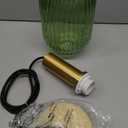 KCO Lighting Green Ribbed Glass Pendant Light Kitchen Island Small Antique Brass Ceiling Pendant Light Mid Century Modern Dining Room Hanging Light Fixture Gold Globe Pendant Lighting (13cm)