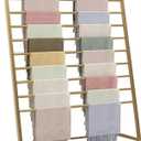 10 Tier Metal Scarf Organizer Holder, Freestanding Display Stand for Commercial Clothing Retail Store Towel Rack Ties Belt Pants Hanging Rack (80cm, Gold)