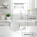 kitchentoolz Gallon Jar 1 Gallon Glass Jar with Lid Gallon Mason Wide Mouth Large Glass Jar for Fermenting, Pickling, Canning, Fermentation Jar, Kombucha, and Food Storage Made in USA