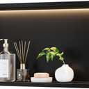 Stainless Steel Shower Niche 24" X 12", No Tile Needed Wall Niche with Non-Dimmable Led Light, Recessed Shower Niche Lighting for Bathroom Storage Over Mount Installation, Matte Black