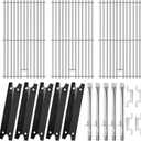 Hiorucet Grill Replacement Parts for Brinkmann 810-4580-S, 810-4580-SB, 810-4580-F Models, Stainless Steel Grill Grates, Burner Tubus, Porcelain Steel Heat Plates for Brinkmann Grill Parts 810-4580-S