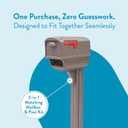 Architectural Mailboxes Gentry Rust-Proof Plastic Post Mounted Mail Box for Outside with Post, Mocha, Large Curbside Mailbox, USPS Approved for Residential Delivery