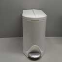 simplehuman 10 Liter / 2.6 Gallon Butterfly Lid Bathroom Step Trash Can, White Steel