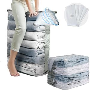 TAILI Vacuum Storage Bags 4 Pack, Jumbo Cube (31x40x15 Inch), Extra Large Vacuum Seal Bags for Clothing, Comforters, Blankets, Pillow, Bedding, Sweater, Closet Organizers, Space Saving, Cream