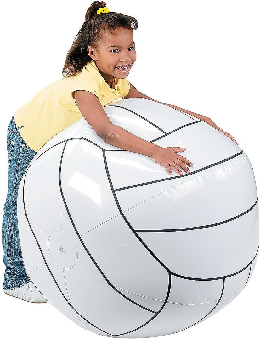 Fun Express Jumbo Inflatable Volleyball Beach Ball 30 Inch - Giant Pool Toys for Kids Ages 4-8 and 8-12 | Large Inflatable Ball for Beach Games, Pool Games & Summer Toys | Pool Party Favors Supplies