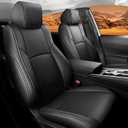 AOMSAZTO Custom Fit Seat Covers for Honda Accord: 2018 2019 2020 2021 2022 EX-L, Touring, Sport, EX, Hybrid - Faux Leather Accord Seat Covers Full Set Black (Removable Rear Seat Headrest)