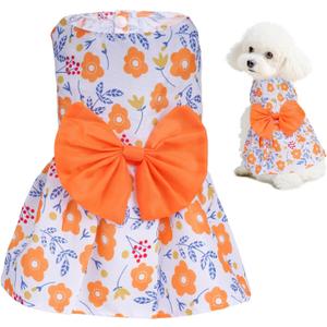 choyaxo Floral Dog Dress Cute Dog Skirt Pet Dress Summer Pet Clothes for Puppy Small Cats