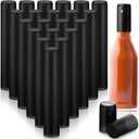 Zonon 200 Pieces PVC Heat Shrink Capsules Hot Sauce Bottles 28 x 50mm Wine Woozy Bottles Capsules Shrink Caps,5oz 10oz (Black)
