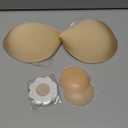 Invisible Strapless Sticky Bra Push up for Women, Ultra Adhesive Bra for Backless Dress, Cleavage Bra Lift Novelty Bras (A Cup, Light Beige)