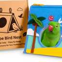 Agape Bird Nest for Bird Cages, Warm Plush Bed for Small, Medium & Large Parrots, Hanging Hammock for Parakeet, Budgie, Cockatiel, Lovebird, Conure, Bird Cage Accessories (Beach)