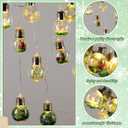 Christmas Tree Snow Globe String Lights 6.56 FT 10 LED Xmas Light Balls with 5 Christmas Figurines Constant Vintage Decor Lighting for Indoor Outdoor Xmas Party Decoration(Green)