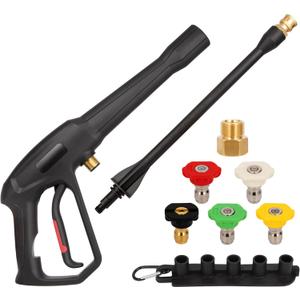 High Pressure Washer Spray Gun kit with Jet Wand and 5 Spray Nozzle Tips, Compatible with for Karcher, Ryobi, Powerstroke Pressure Washer- 2000 PSI MAX