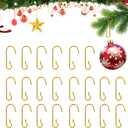 Ornament Hooks, 120 Pcs Christmas Ornaments Hooks for Christmas Trees, Gold Small Metal Wire Hangers Decorative Hook with Storage Box for Xmas Tree Ball Xmas Holiday Party Decorations Hanging, Gold