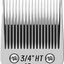 3/4HT Detachable Pet Dog Grooming Stainless Steel Blades, Compatible with Andis/Oster A5, Wahl KM10 Series Dog Clippers,Cut Length 3/4"(19mm) (Silver)