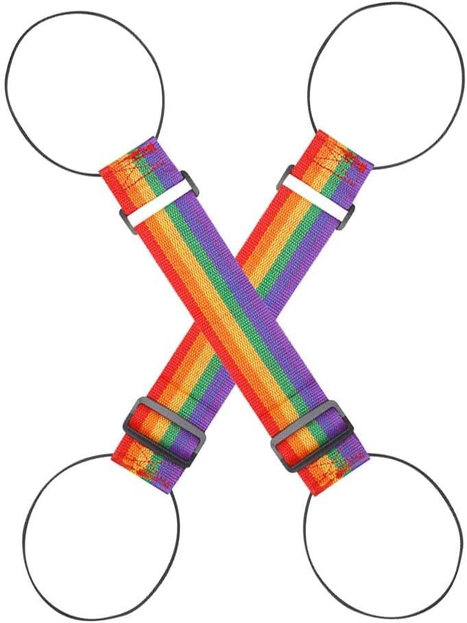 Multi Use Strong Adjustable Luggage Connector Straps for Suitcases, 2026 New Flexible Elastic Fastening Belt for Luggage Strap, Add a Bag Luggage Connector Straps, Easy to Travel (2PC Colorf)