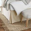 Lightweight Pleated Bed Skirt, Full, Beige, Solid
