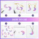 200 Pcs Crystal Charms Moon Pendants Crescent Shape Glass Tiny Hanging Pendants with Gold Foil Small Moon Pendant with Storage Box for Jewelry Making DIY Craft Beads Necklace Earrings, 16 x 11.5 mm