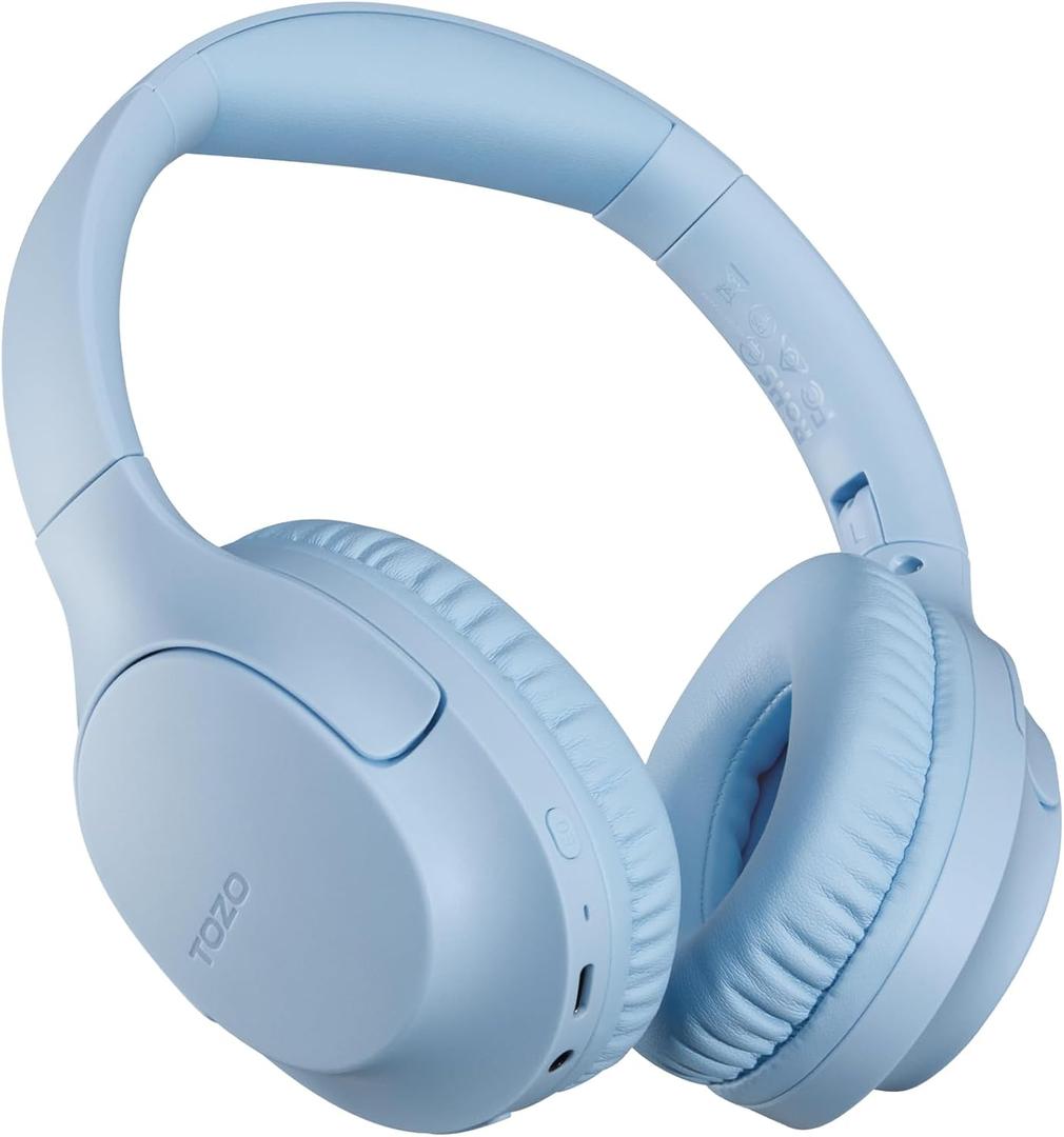 TOZO Bluetooth 5.4 Over Ear Headphones, ENC Call Noise Cancelling Mic, Foldable Wireless Headset, 70H Playback, Deep Bass Stereo Sound, Customizable EQ via Button & App, for Travel and Home, Upgraded