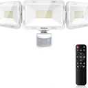 MEIHUA 70W Motion Sensor Outdoor Lights, 6800LM LED Security Lights Motion Sensor Light Outdoor, 6500K Daylight, Dusk to Dawn 3 Adjustable Heads Flood Lights IP66 Waterproof for Outside Garage (White)