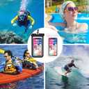 2 x Waterproof Phone Pouch, IPX8 Cell Phone Case for iPhone 15 14 13 Pro Max Plus Galaxy S22 S23 up to 7" Essential Dry Bag for Beach Cruise Ship, 2 Pack(Black+White)