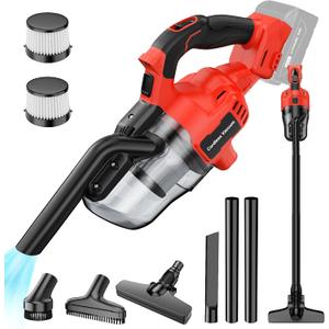 Cordless Vacuum for Milwaukee M18 Battery, Handheld Vacuum Cleaner for Home Pet Hair Car, 5-in-1 Portable Shop Vac with 2 Washable HEPA Filter, 4 Multi Nozzle (Battery Not Included)