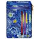 ZYAOTWQZ small wallet women, RFID thin wallet for women, thin ladies credit card holder (Blue Moon 1)