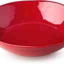 Berry Red Christmas Stoneware Serving Bowl Festive Holiday Pasta Salad Bowl for Christmas Entertaining, Mix and Match with Holly and Vines, Dishwasher & Microwave Safe, 13.25 Inches X 3 Inches