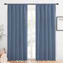 NICETOWN Blackout Curtains Window Draperies - Window Treatment Thermal Insulated Solid Room Darkening Drapes for Bedroom (Stone Blue, Set of 2 Panels, 52 by 84 inches Long)