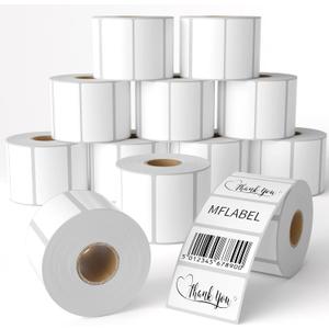 MFLABEL 12 Rolls of 1000 2-1/4 x 1-1/4 Inch Direct Thermal Perforated Shipping Labels,SKU Labels (12 Rolls)