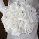 Wedding Bouquets for Bride, Wedding Bouquet BridesmaidBridesmaid Holding Flowers for Wedding Decoration (White+White)