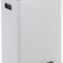 Simpli-Magic Infinity Edge 60 Liter / 16 Gallon Rectangular Hands-Free Extra Large Kitchen Step Trash Can, Soft-Close Single Lid Recycling Bin, Stainless Steel, White, 79680