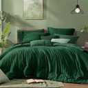Monbix Full Size Comforter Set, Emerald Green Bedding Comforter for Full Size Bed Set Reversible, Bedding Sets Full 7 Pieces, Cationic Dyeing Bed in a Bag with Comforter, Sheets, Pillowcases & Shams
