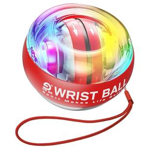 JIN BD Wrist Trainer Ball Auto-Start Wrist Strengthener Gyroscopic Forearm Exerciser Gyro Ball for Strengthen Arms, Fingers, Wrist Bones and Muscles with LED Light, Red