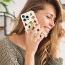 Jusy Cute Christmas Case for iPhone 16 Pro Max, Cute Aesthetic Christmas Tree Pattern Phone Case, Soft TPU Protective Phone Cover for Women Girls - Beige
