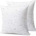 Phantoscope Premium Outdoor Pillow Inserts - Pack of 2 Square Form Water Resistant Polyester Throw Pillows, Couch Sham Cushion Stuffer, 18 X 18 inches (White)