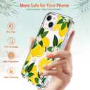 GiiKa for iPhone 14 Plus Case with Screen Protector, 6.7" Clear Full Body Shockproof Protective Floral Girls Women Hard Case with TPU Bumper Cover Phone Case for iPhone 14 Plus, Yellow Lemons